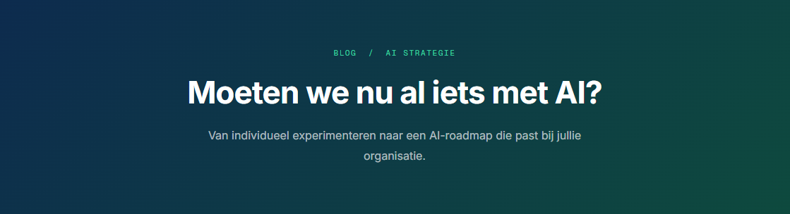 Moeten we nu al iets met AI?